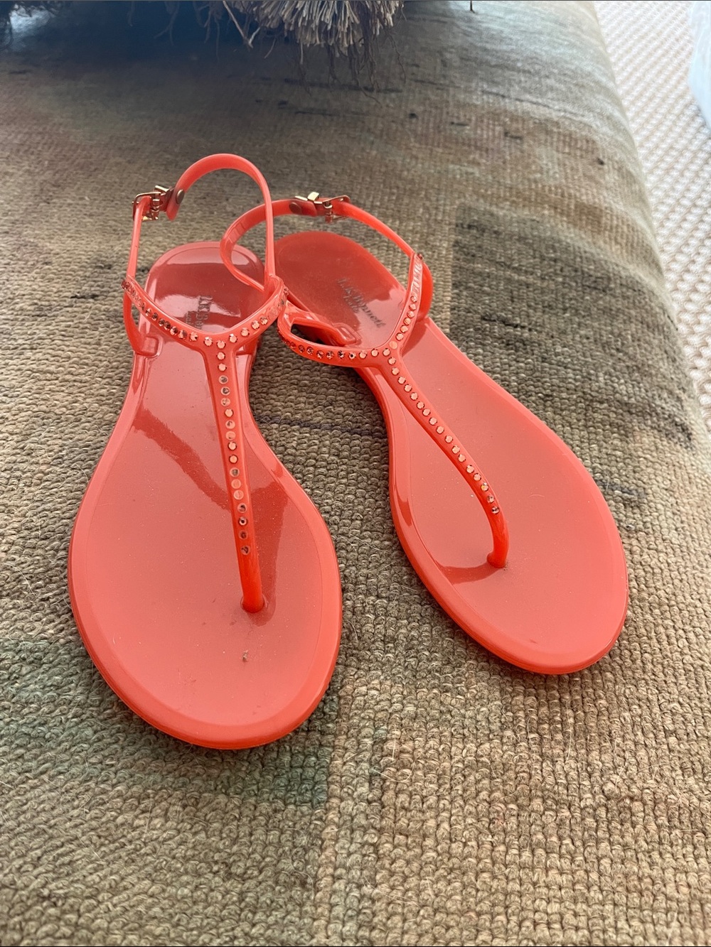 Women’s LK Bennett- size 39-    T-Strap Rhinestone Jelly Sandals